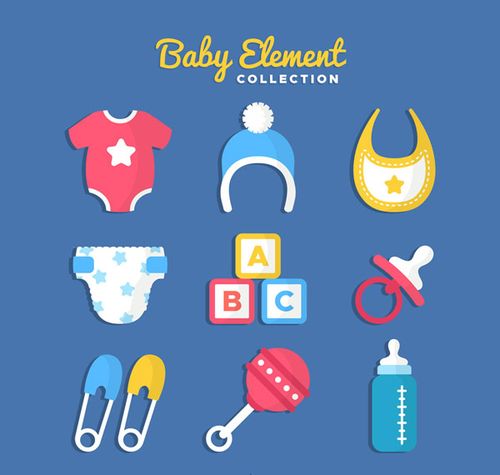 矢量生活用品所需点数:0点关键词:10款彩色婴儿用品矢量图,婴儿欧服